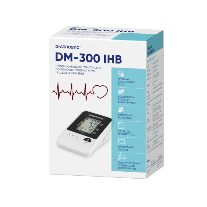 Diagnostic DM-300 IHB ciśnieniomierz automatyczny do pomiaru ciśnienia krwi i pulsu na ramieniu